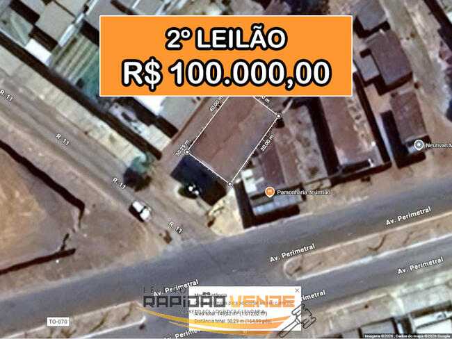 ******** LEILÃO 2379 ******** 2ª ESCRIVANIA CIVEL DE FORMOSO DO ARAGUAIA-TO. GALPÃO E OU LOJA COM BOA LOCALIZAÇÃO EM FORMOSO DO ARAGUAIA-TO. **PAGAMENTO PARCELADO** ENTRADA DE 25% + 30 PARCELAS MENSAIS. *R$100.000,00 NO 2º LEILÃO*