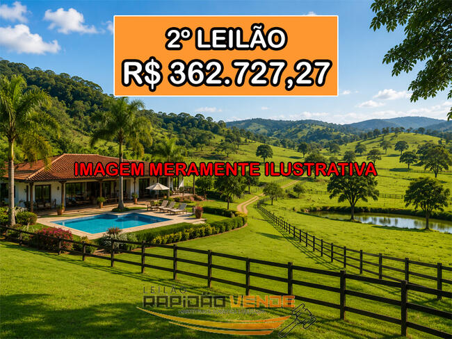 ******** LEILÃO 2381 ******** 1ª VC  FALÊNCIAS E RECUP. JUDICIAIS DE GURUPI-TO. FAZENDA DE 48 HA COM CASA, PISCINA E PASTAGENS. LOCALIZADA EM  DUERÉ-TO.  **PAGAMENTO PARCELADO**  ENTRADA DE 25% + 30 PARCELAS MENSAIS. *R$362.727,27  NO 2º LEILÃO*