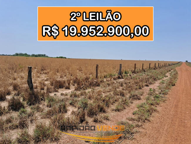 ******** LEILÃO 2382 ******** 1ª ESCRIV. CIVEL DE PEIXE-TO. FAZENDA COM + DE 2.347 HÁ. PRONTA PARA PRODUÇÃO. LOCALIZAÇÃO PEIXE/TO. **PAGAMENTO PARCELADO** ENTRADA DE 25% + 30 PARCELAS MENSAIS. *R$19.952.900,00 2º LEILÃO*