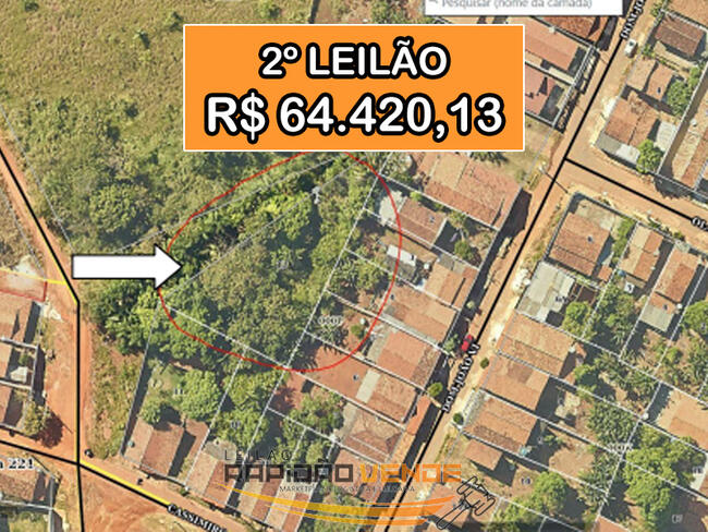 ******* LELÃO 19105 ******* VARA DE EXECUÇÕES FISCAIS E SAUDE DE ARAGUAINA-TO. LOTE COM 1.610 M2. LOCALIZADO NO MUNICÍPIO DE ARAGUAÍNA/TO. **PAGAMENTO PARCELADO** ENTRADA DE 25% + 30 PARCELAS MENSAIS.  **R$64.420,13 NO 2º LEILÃO**
