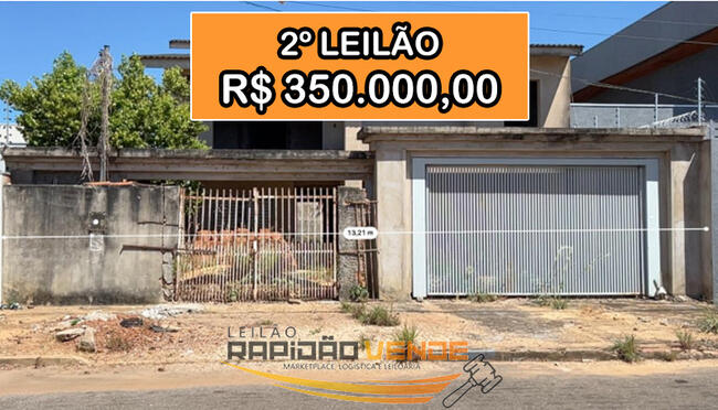****** LELÃO 19106-1 ****** 2ª VARA DO TRAB. DE PALMAS. CASA EM PALMAS-TO. LOCALIZADA NA ARSE 12 NO MUNICÍPIO DE PALMAS-TO. **PAGAMENTO À VISTA **  *R$350.000,00 NO 2º LEILÃO*