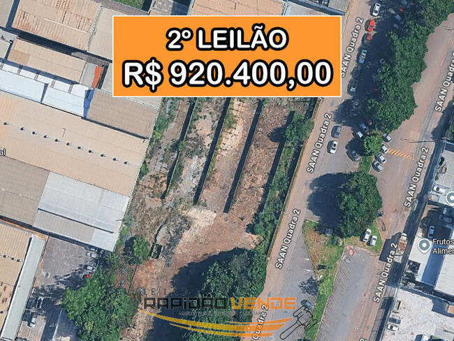******** LL 1923-2 ******** *** TRT-10 - BRASILIA-DF *** IMÓVEL COM. IND. NO SAAN.  LT-180-BETONMIX CONCRETO  **PAGAMENTO PARCELADO** *R$920.400,00 NO 2º LEILÃO* COM ENTRADA DE 25% SENDO R$ 230.100,00 + 06 PARCELAS MENSAIS DE R$ 115.050,00