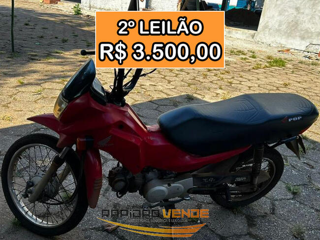 ******* LEILÃO 2387 ******* 1ª ECV FORMOSO ARAGUAIA. HONDA POP 100 ANO 2014. LOCALIZADO NO MUNICÍPIO DE FORMOSO DO ARAGUAIA. **PAGAMENTO PARCELADO ** ENTRADA DE 25% + 05 PARCELAS MENSAIS. *R$ 3.500,00 NO 2ª LEILÃO*