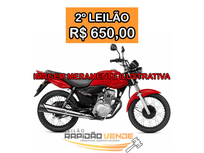 ******* LEILÃO 19122 ******* 1ª ESC CÍVEL DE XAMBIOÁ-TO. HONDA CG-125 FAN KS ANO 2010 - COR VERMELHA. LOCALIZADA NO MUNICIPIO DE XAMBIOÁ-TO. **PAGAMENTO À VISTA ** CADASTRE-SE AGORA ***R$650,00 NO 2º LEILÃO***