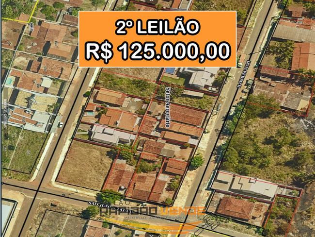 ******* LEILÃO 19124 ******* 1ª V. DE EXEC. FISCAIS E SAÚDE PÚBLICA DE ARAGUAÍNA-TO. LOTE NO SETOR AEROVIÁRIO. LOCALIZADO NO MUNICÍPIO DE ARAGUAÍNA-TO. **PAGAMENTO PARCELADO** ENTRADA DE 25% + 30 PARCELAS MENSAIS. *R$125.000,00 NO 2º LEILÃO*