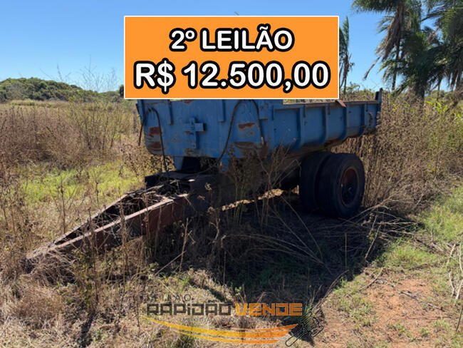 ****** LEILÃO 19125-2 ****** 1ª V. DO TRAB. DE ARAGUAÍNA. CARRETA AGRÍCOLA 06 TON. LOCALIZADA NO MUNICÍPIO DE NOVA OLINDA-TO. **PAGAMENTO À VISTA **  ** **R$ 12.500,00 NO 2º LEILÃO**