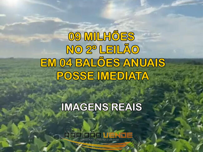 ******** OFIP 0925 ******** FAZENDA DE SOJA COM 471,77 HECTARES LOCALIZADA NO MUNICÍPIO DE BOM JESUS DO TOCANTINS PRODUZINDO HÁ 08 ANOS. ENTRADA + 03 (TRÊS) PARCELAS ANUAIS. ******CONSULTE******