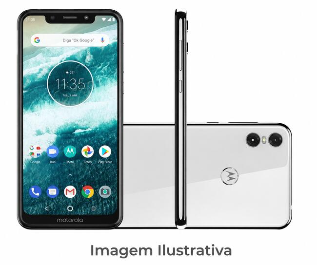 Celular da marca Motorola, modelo XT1941-3, cor branca