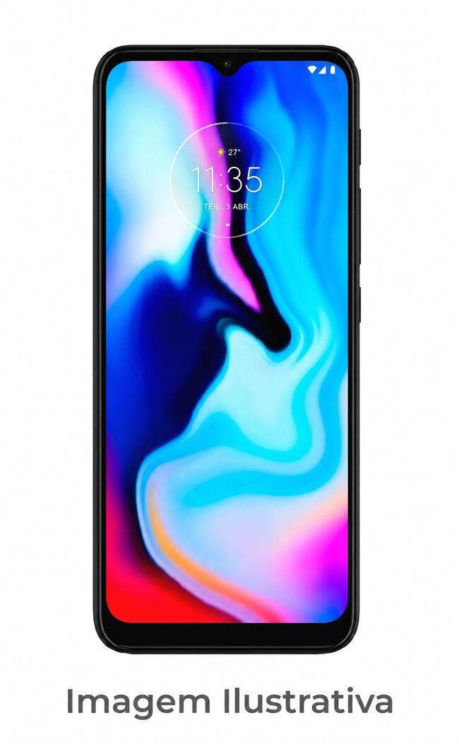 Celular da marca Motorola, modelo XT2081-1, cor azul