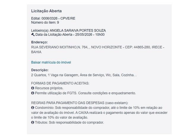 Casa | Novo Horizonte - Irece/ Ba, localizado em Irecê - BA, bairro Novo Horizonte
