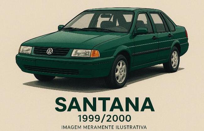 VEÍCULO VOLKWAGEN MODELO SANTANA 1999/2000 COR VERDE GASOLINA ILHABELA/SP