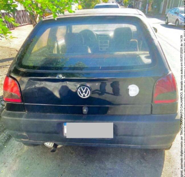 Veículo GOL MI 2 PORTAS, ano e modelo  1997/1998 cor preta  Pindamonhangaba/SP