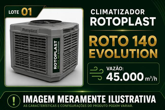CLIMATIZADOR DE AMBIENTES GRANDE PORTE– ESTADO DE NOVO - ROTOPLAST ROTO 140 EVOLUTION  PRESIDENTE GETULIO/SC