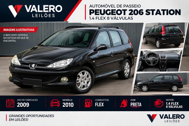 PEUGEOT 206 SENSATION 1.4 FLEX 8V, ANO/MOD 2009/2010