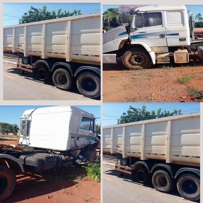 SÃO LUÍS DE MONTES BELOS-GO --- UM CAMINHÃO TRATOR MERCEDES BENZ/LS 1634 e SEMI REBOQUE LIBRELATO CABAENIC 3E.