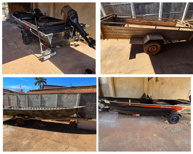 SÃO SIMÃO-GO --- UM VEÍCULO E DOIS BARCOS.