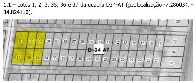 Lote Nº 03 Da Quadra D-34-at, Medindo 10x20m, localizado em Conde - PB